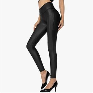 Santiny matte Faux leather High Waisted Legging 4-way stretch Breathable Small